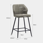 Callum Faux Leather Bar Stool Light Grey 65cm