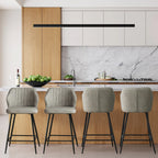 Callum Faux Leather Bar Stool Light Grey 65cm