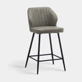 Callum Faux Leather Bar Stool Light Grey 65cm