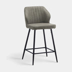 Callum Faux Leather Bar Stool Light Grey 65cm