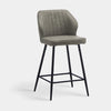Callum Faux Leather Bar Stool Light Grey 65cm