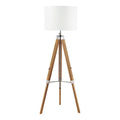 Easel Tripod Floor Lamps Light Wood Polished Chrome Base Only