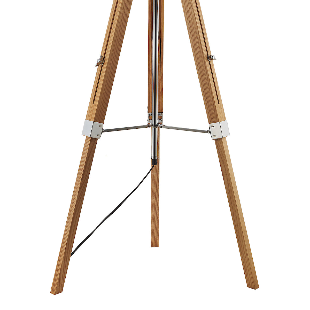 Easel Tripod Floor Lamps Light Wood Polished Chrome Base Only