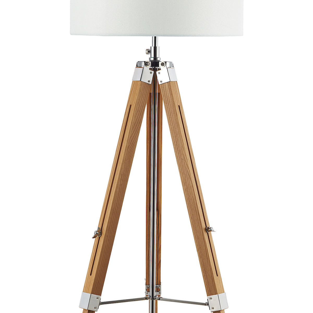 Easel Tripod Floor Lamps Light Wood Polished Chrome Base Only