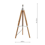 Easel Tripod Floor Lamps Light Wood Polished Chrome Base Only