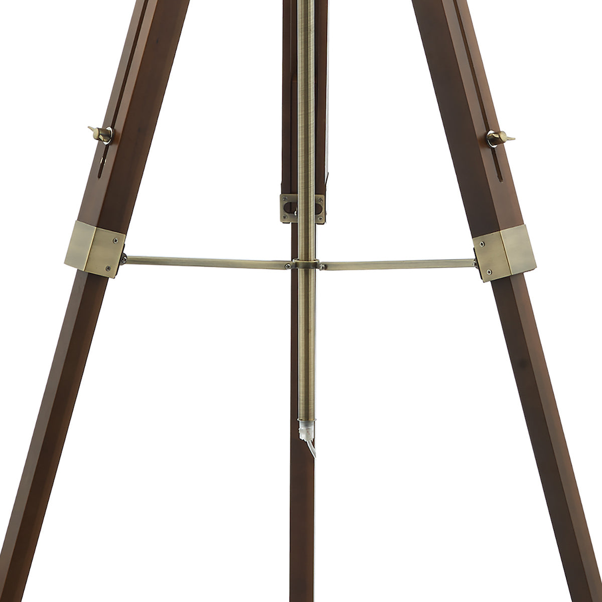 Easel Tripod Floor Lamps Dark Wood Antique Brass Base Only