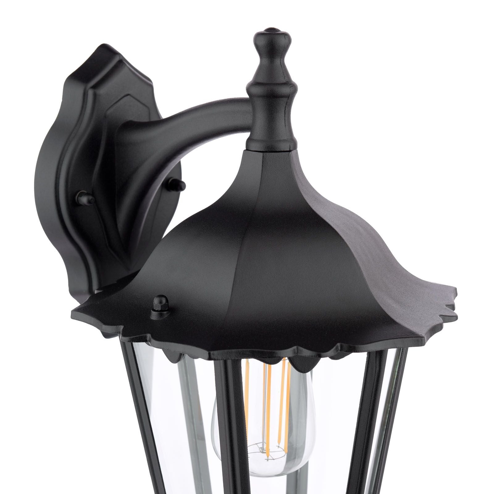 Eddard Outdoor Wall Light Matt Black and Glass IP44