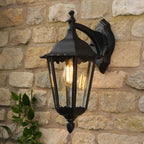 Eddard Outdoor Wall Light Matt Black and Glass IP44