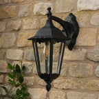 Eddard Outdoor Wall Light Matt Black and Glass IP44