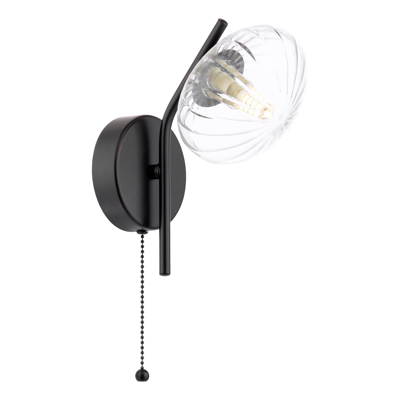 Ede Wall Light Matt Black and Glass