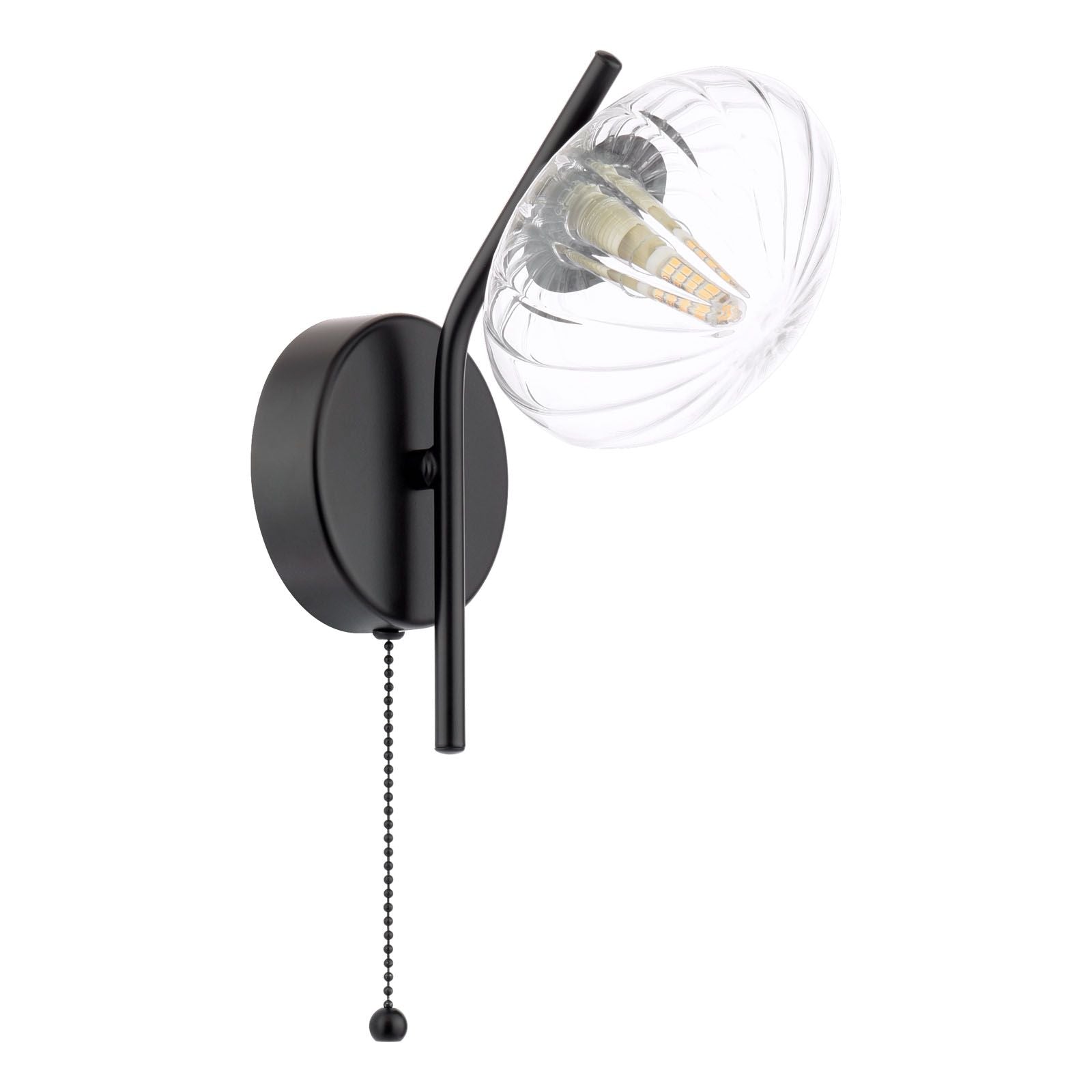 Ede Wall Light Matt Black and Glass