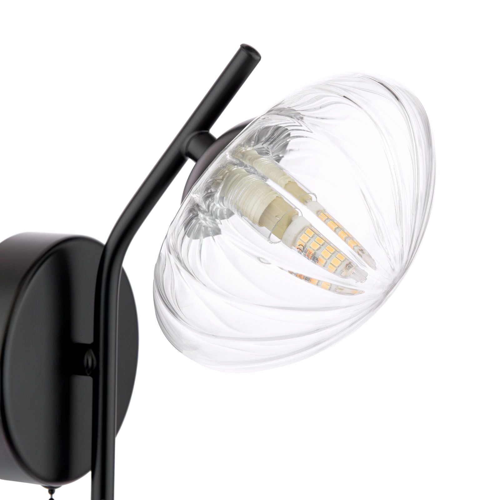 Ede Wall Light Matt Black and Glass