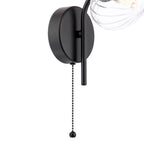 Ede Wall Light Matt Black and Glass
