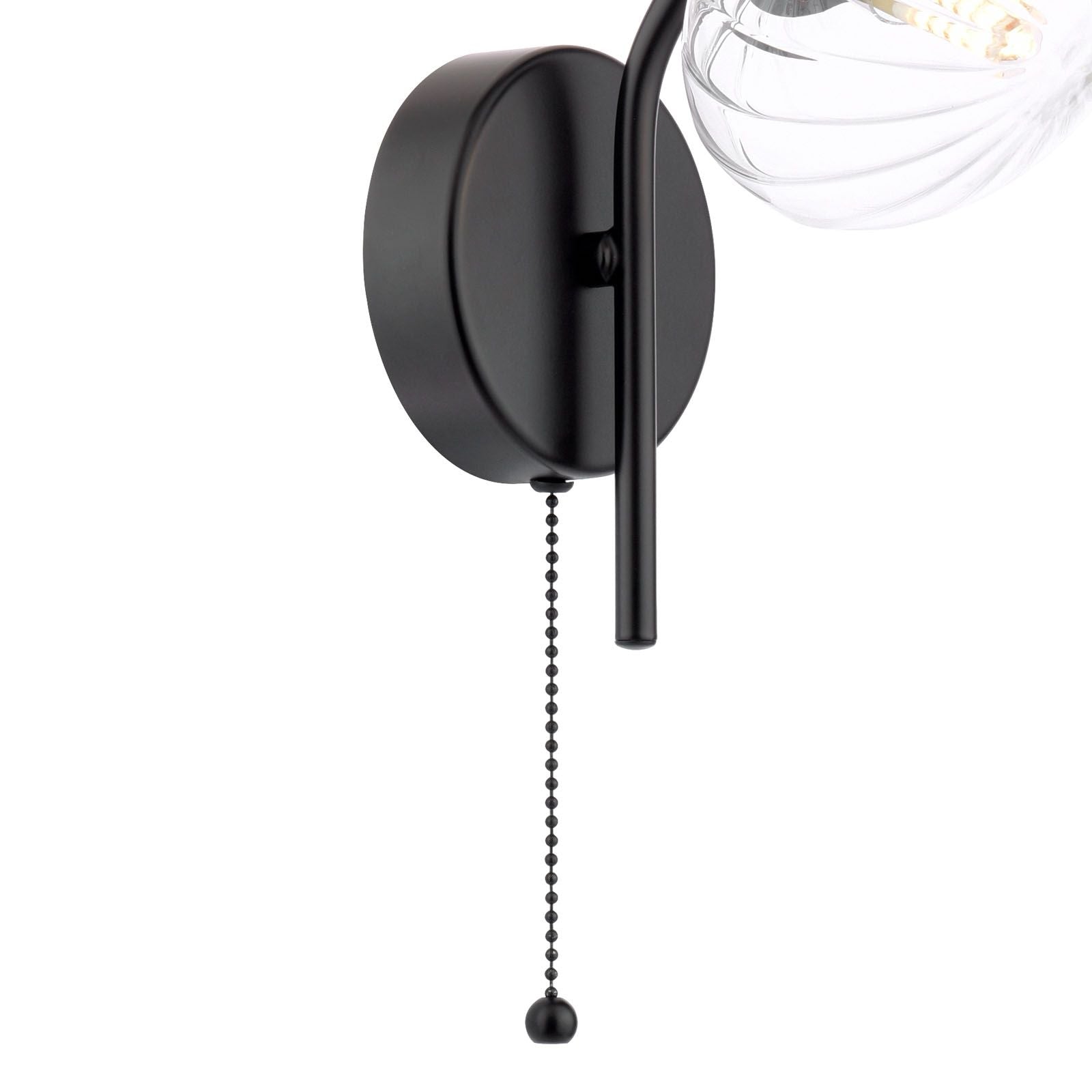 Ede Wall Light Matt Black and Glass