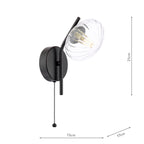 Ede Wall Light Matt Black and Glass