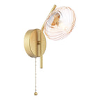 Ede Wall Light Satin Gold and Amber Glass