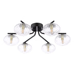Ede 6 Light Semi-Flush Matt Black and Glass