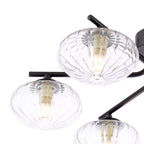 Ede 6 Light Semi-Flush Matt Black and Glass