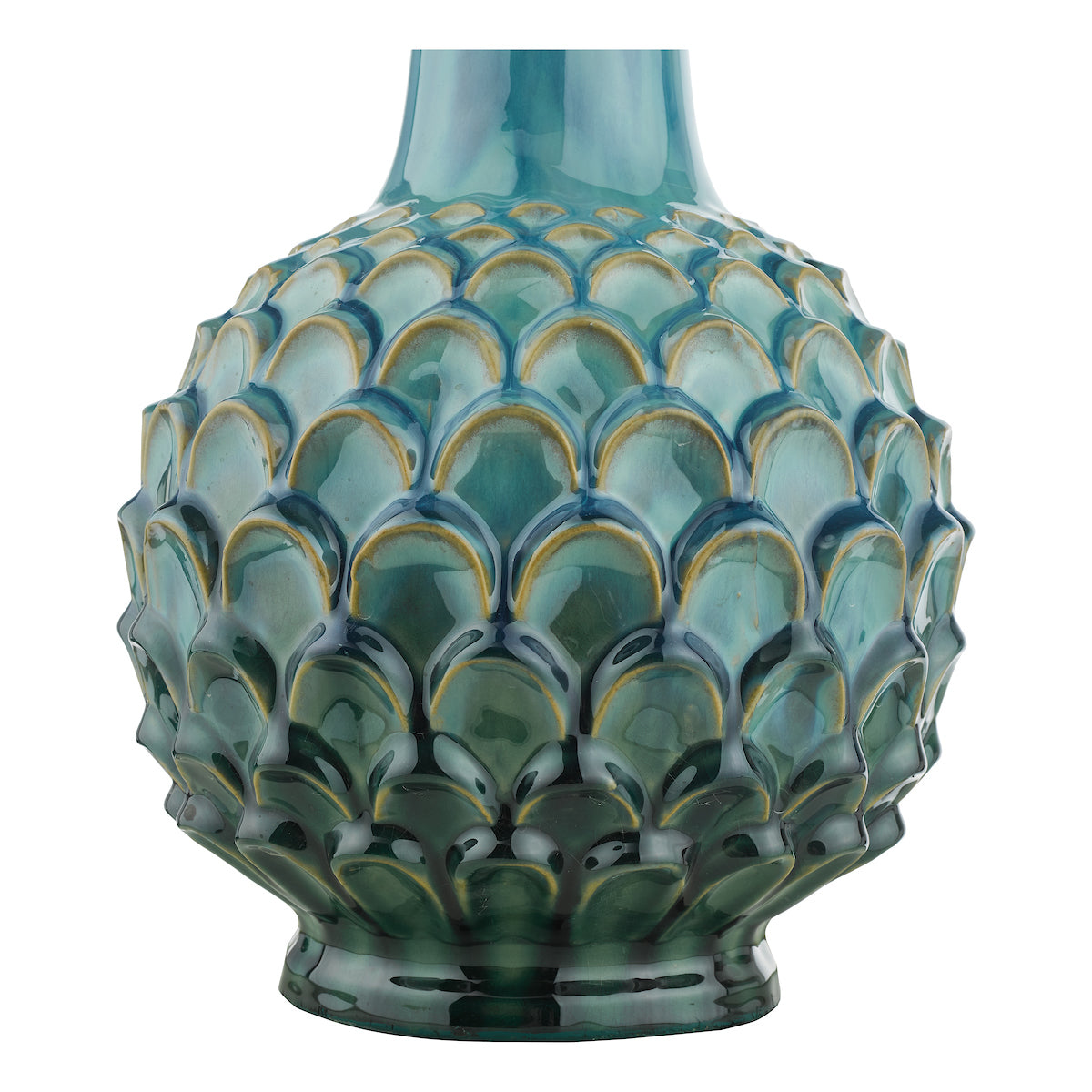 Edlyn Table Lamps Blue Reactive Glaze Base Only