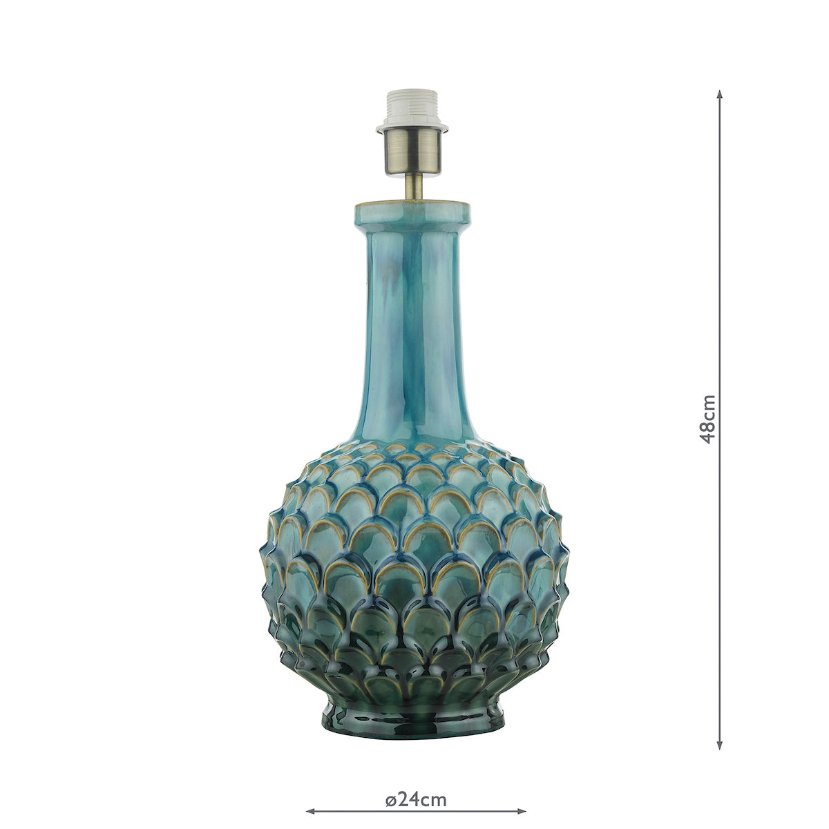 Edlyn Table Lamps Blue Reactive Glaze Base Only