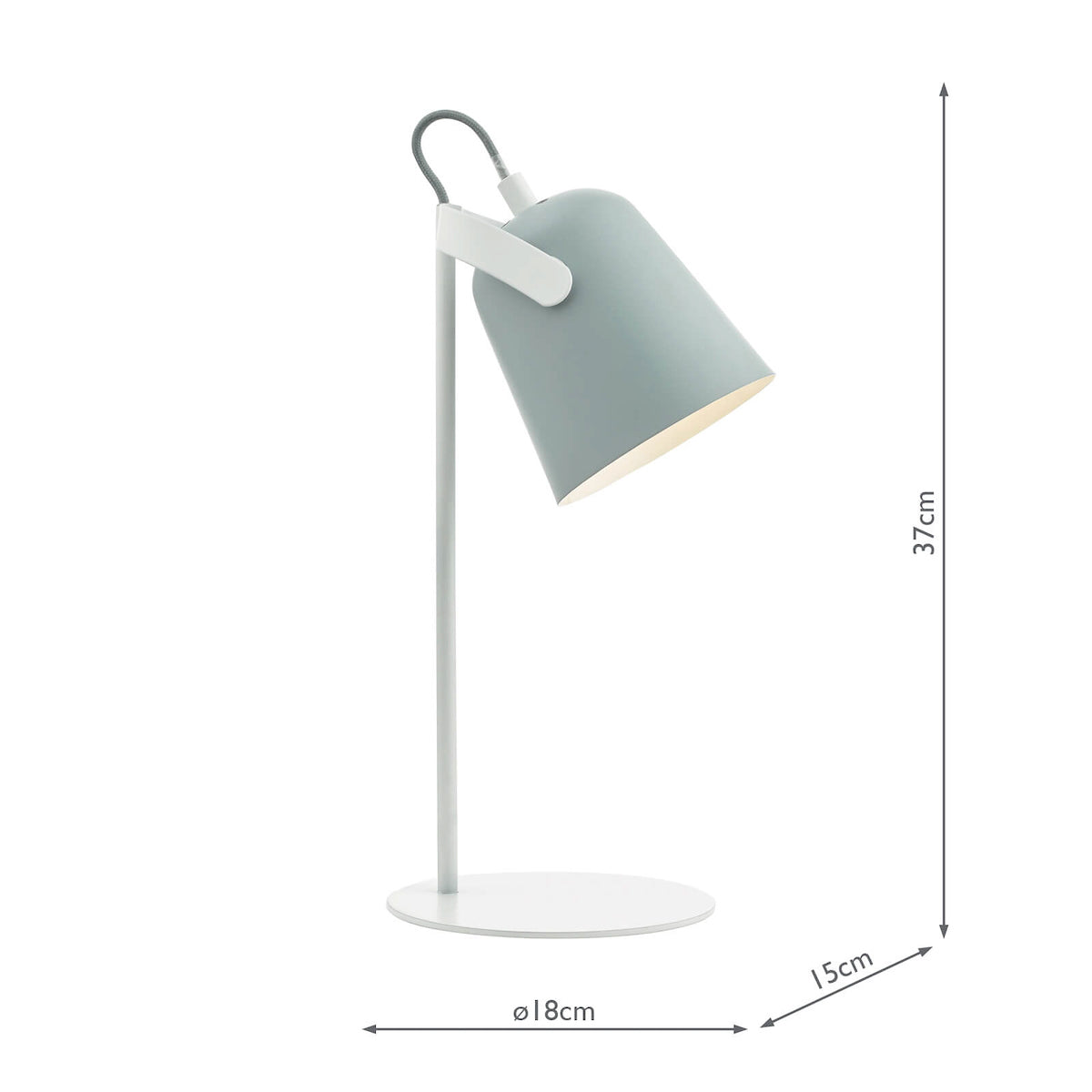 Effie Table Lamp Soft Matt Grey and White