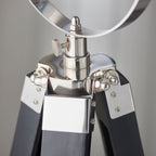 Nautical Tripod Floor Lamp - Wood & Steel with Nickel & Black Finish