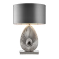 Simeto Nickel & Grey Satin Oval Table Lamp (Inline Switch)