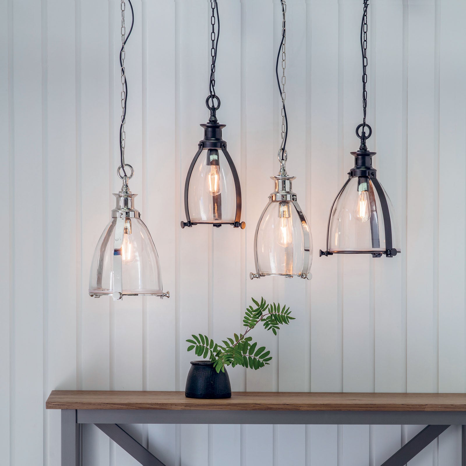 Storni Medium Polished Nickel Pendant Light (Classic Details)