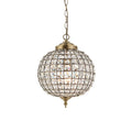 Tanaro 1-Light Antique Brass Pendant Light (Clear Glass Beads)