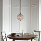 Tanaro 1-Light Antique Brass Pendant Light (Clear Glass Beads)