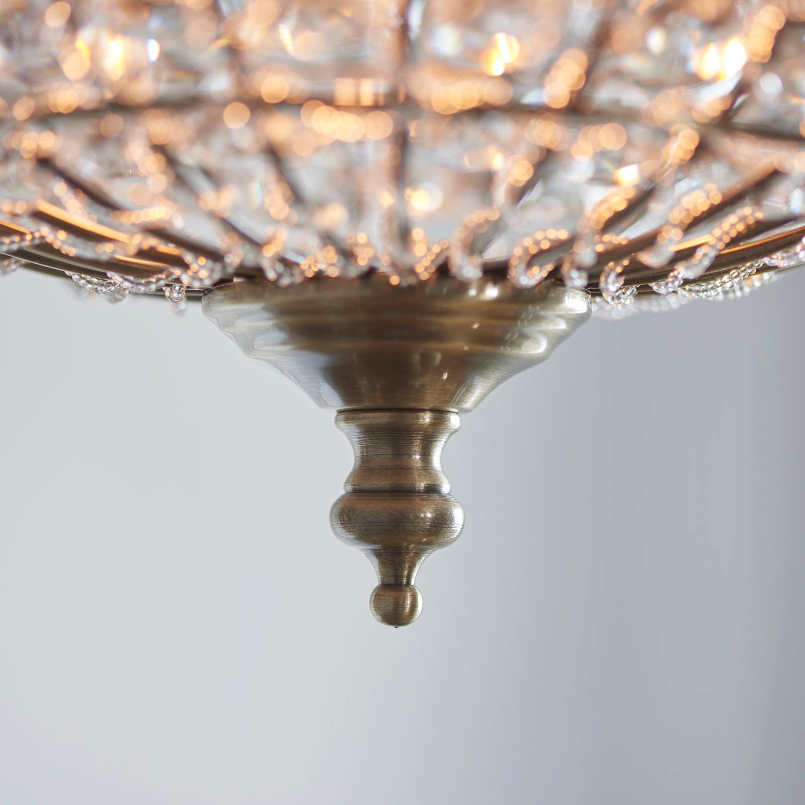 Tanaro 1-Light Antique Brass Pendant Light (Clear Glass Beads)