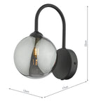 Eissa Wall Light Matt Black Smoked Glass