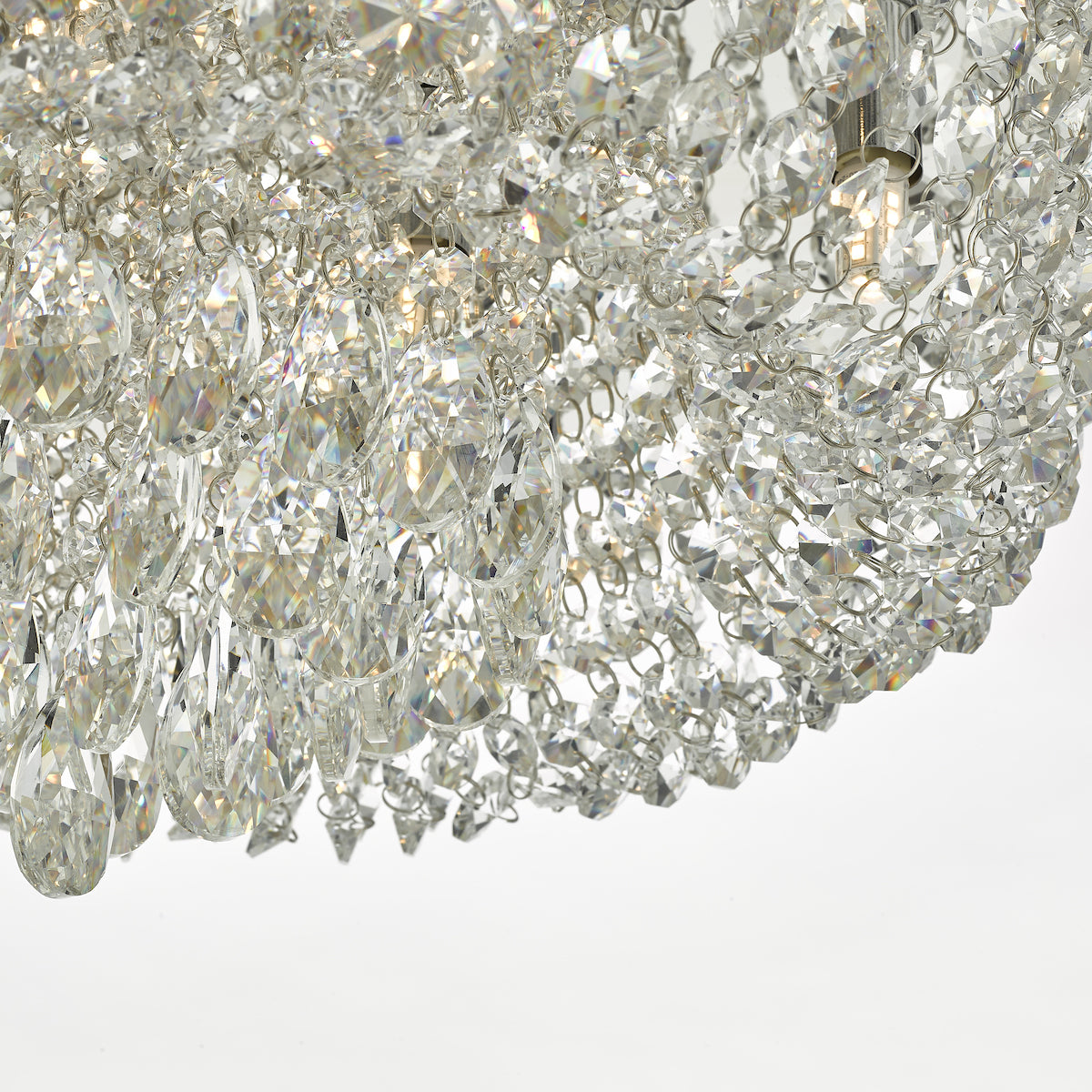 Eitan 9 Light Beaded Flush Clear and Polished Chrome