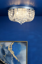 Eitan 9 Light Beaded Flush Clear and Polished Chrome