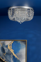 Eitan 9 Light Beaded Flush Clear and Polished Chrome