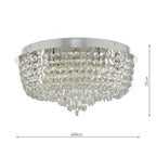 Eitan 9 Light Beaded Flush Clear and Polished Chrome