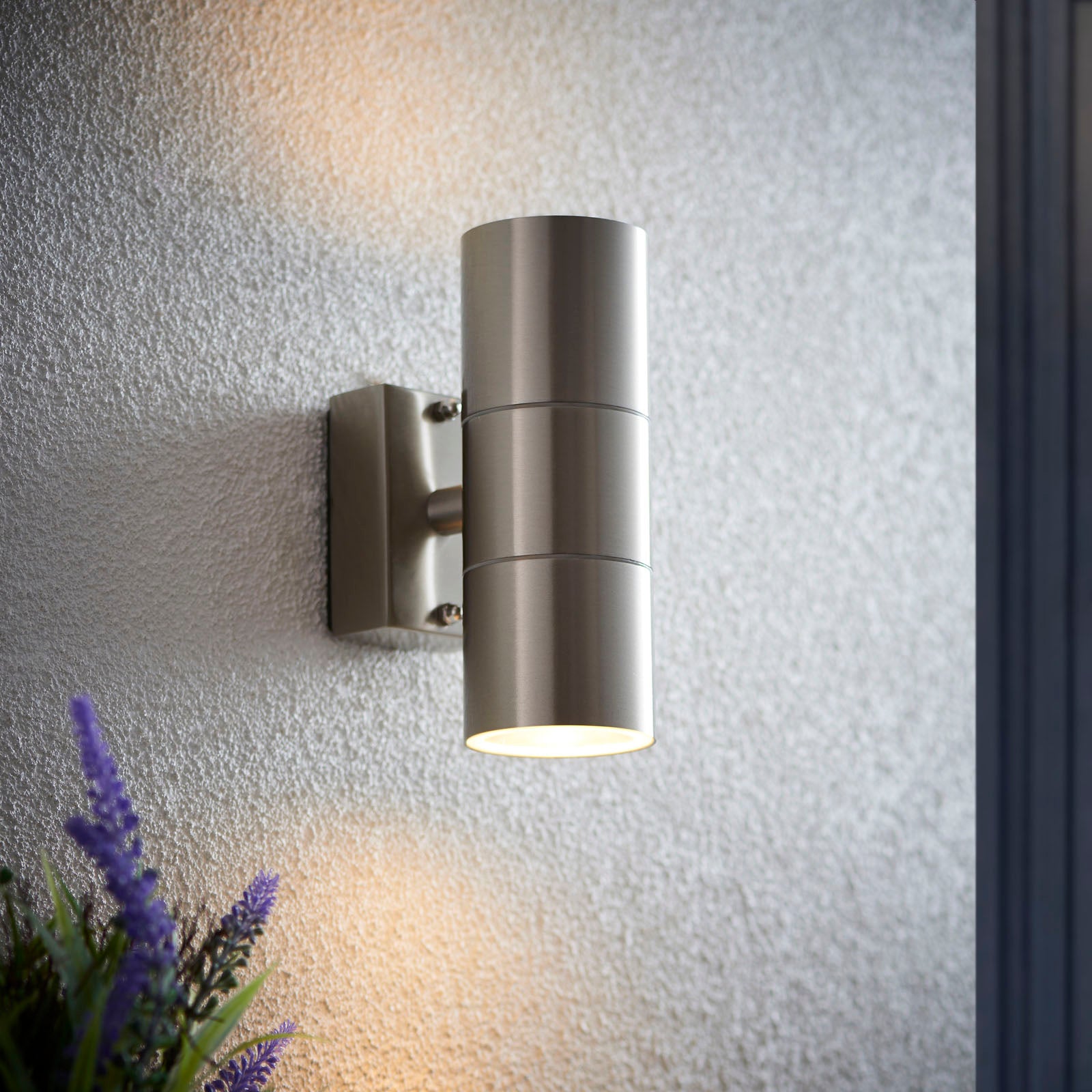 Canon 2-Light Modern Stainless Steel Outdoor Wall Light for Up & Down Lighting