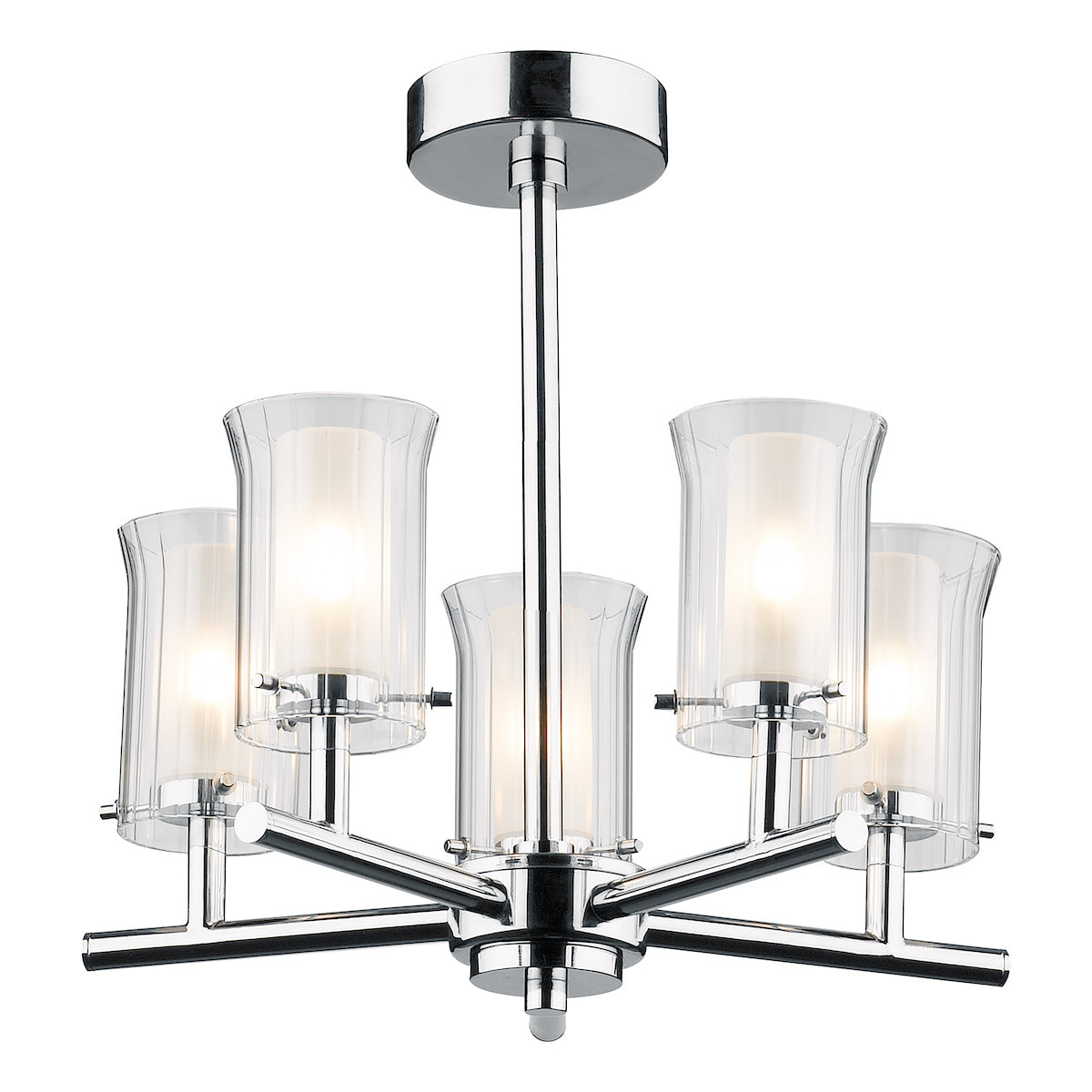 Elba Bathroom 5 Light Semi Flush Polished Chrome IP44