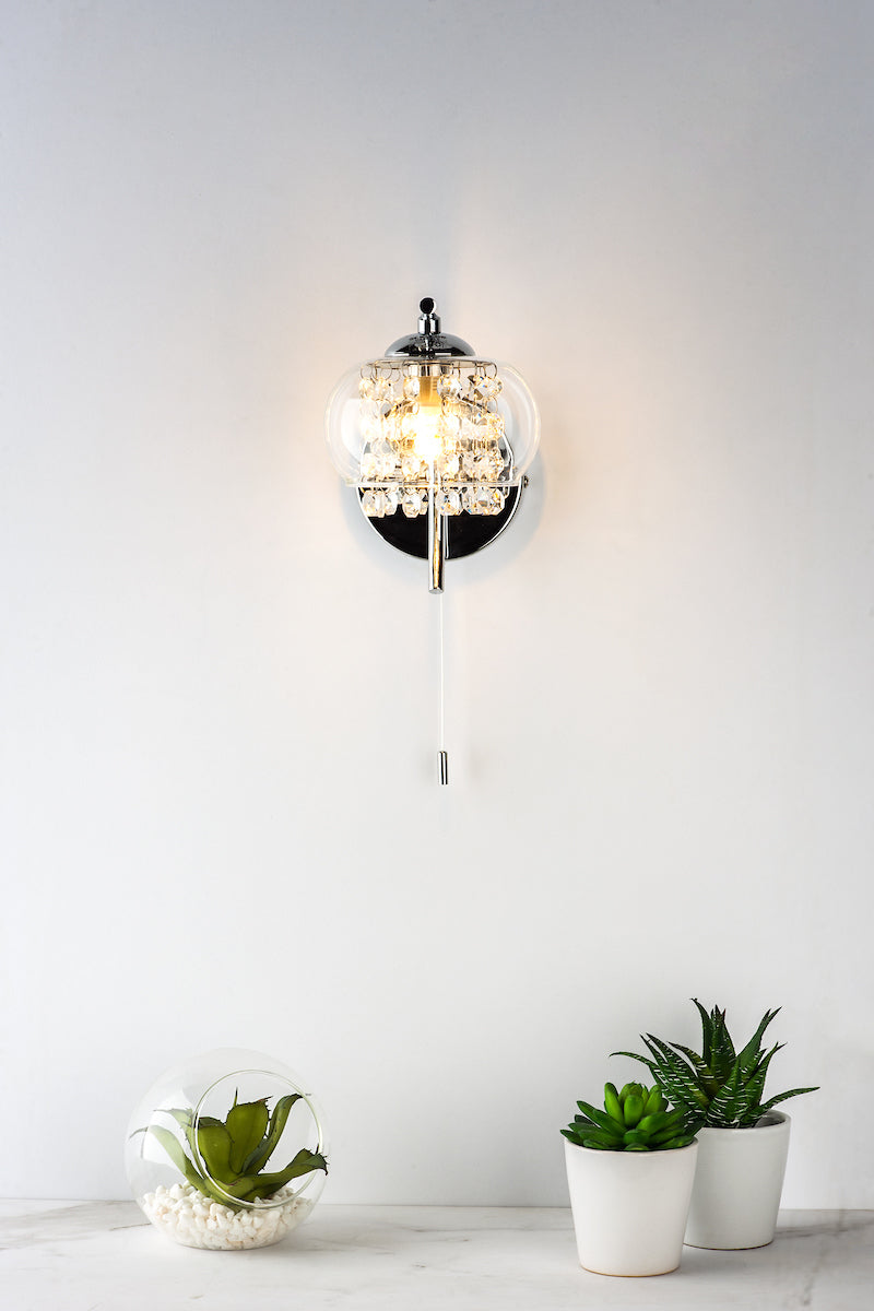 Elma Wall Light Polished Chrome & Glass