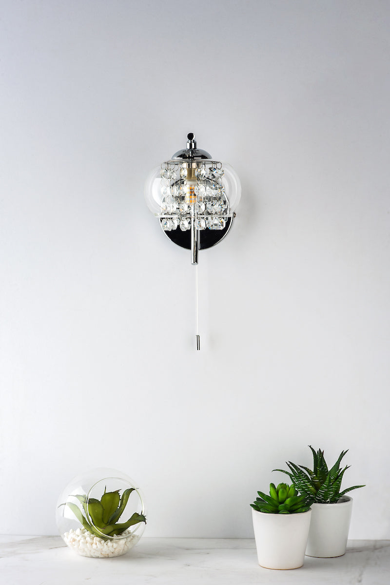 Elma Wall Light Polished Chrome & Glass