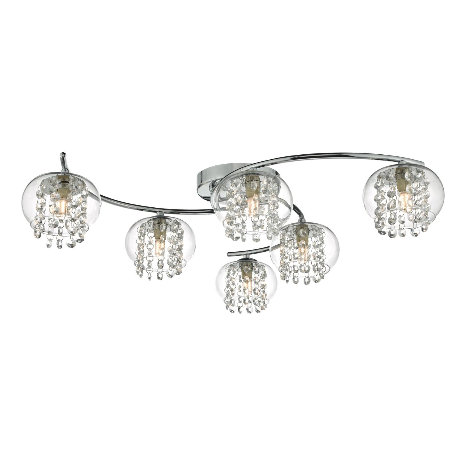 Elma 6lt Semi Flush Polished Chrome & Crystal