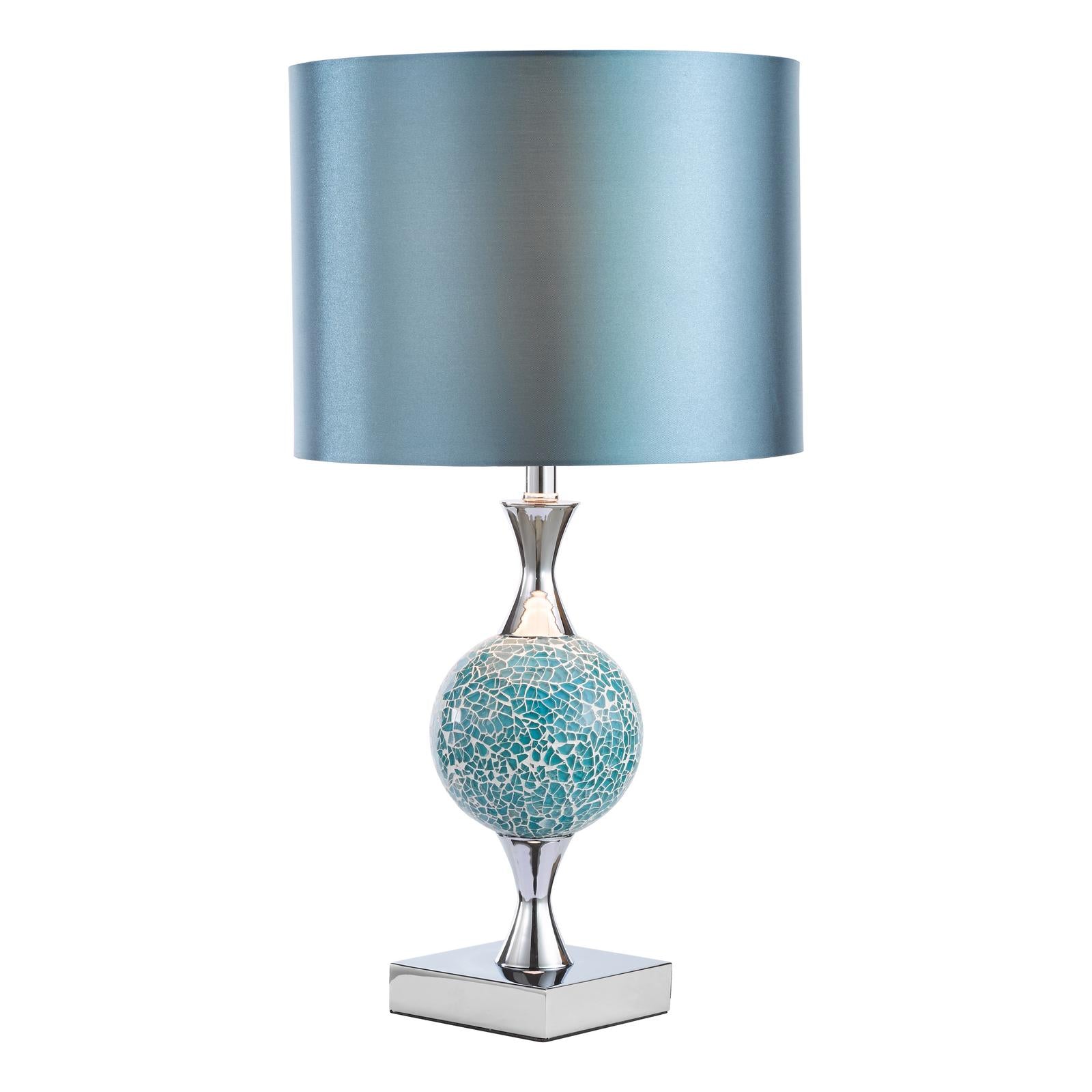 Elsa Table Lamp Blue Mosaic With Shade