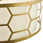 Epstein 4 Light Pendant Gold With Ivory Shade & Glass Diffuser