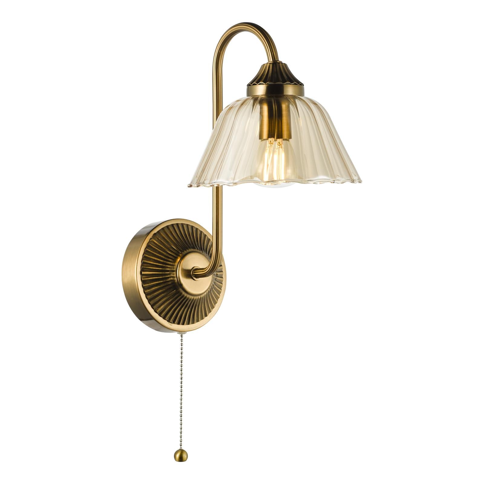 Erika Wall Light Antique Bronze and Amber Glass