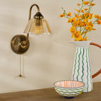 Erika Wall Light Antique Bronze and Amber Glass