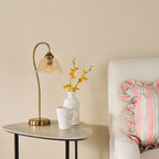 Erika Table Lamp Antique Bronze and Amber Glass