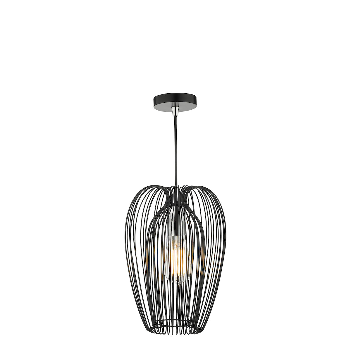 Ero 1 Light Single Pendant Black And Chrome