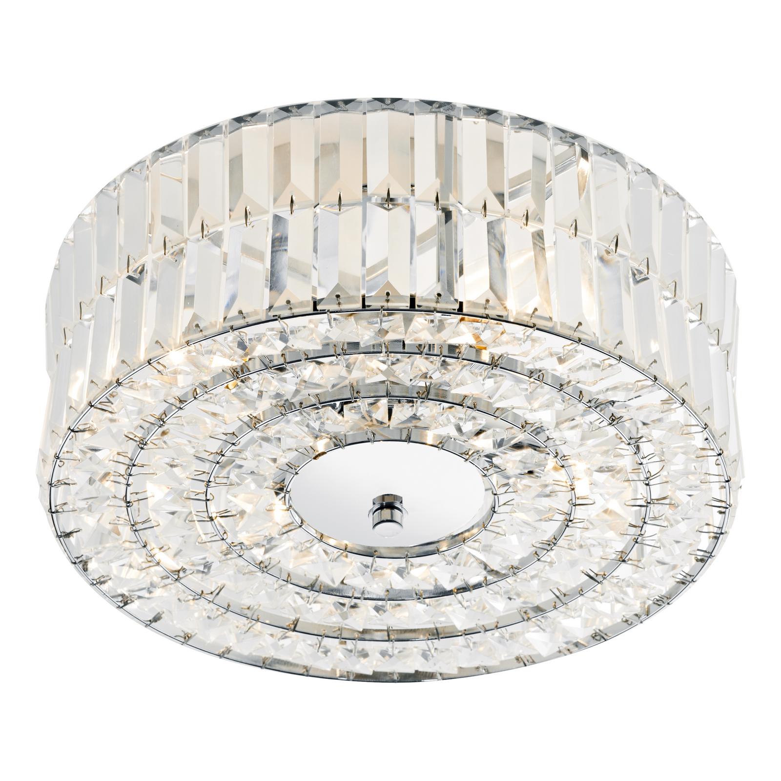 Errol Crystal Semi Flush Fitting Polished Chrome