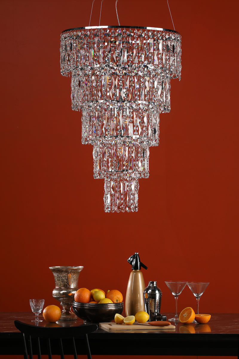Escala 6 Light Round Crystal Pendant