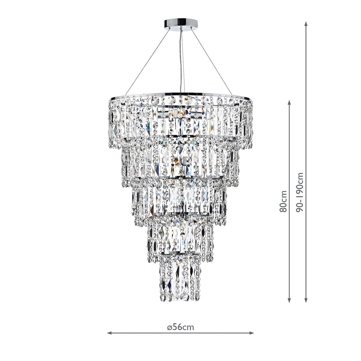 Escala 6 Light Round Crystal Pendant